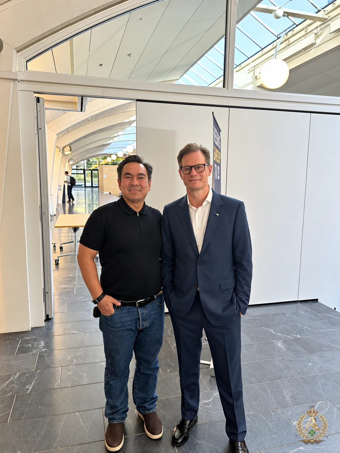 Aung Naing Oo with Carsten Egeriis, CEO of Danske Bank