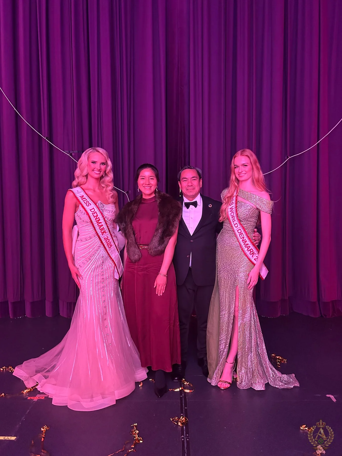 Aung Naing Oo and wife at the Miss Denmark 2026 Grand Final