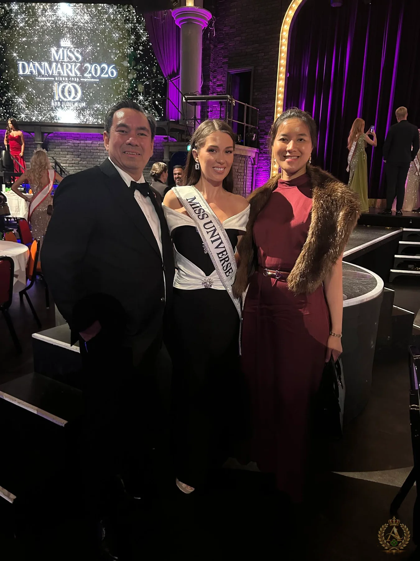 Aung Naing Oo and wife at the Miss Denmark 2026 Grand Final